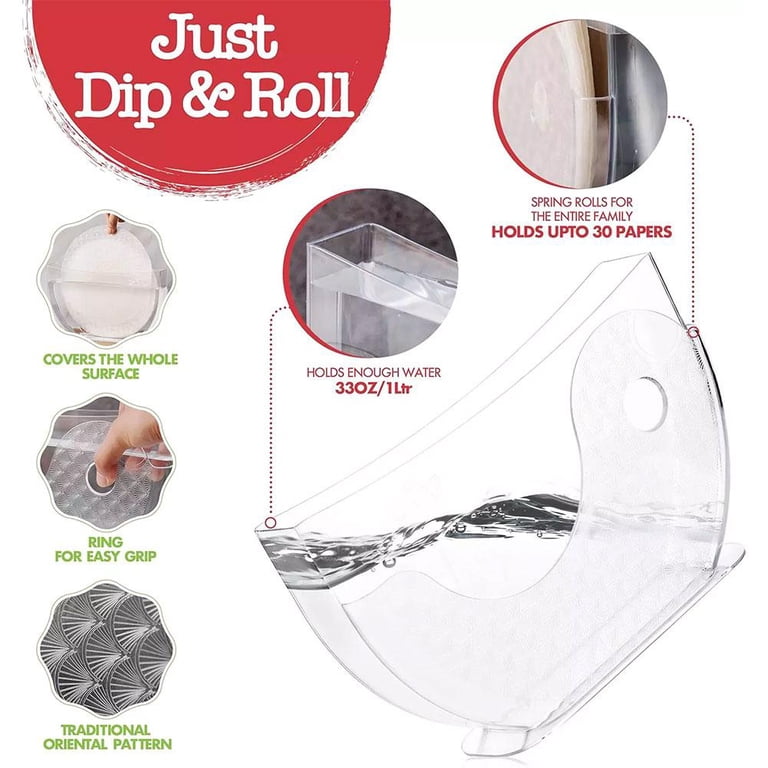 Spring Rolls 2-Pack Rice Paper Water Bowls - Spring Roll Dipper With ...
