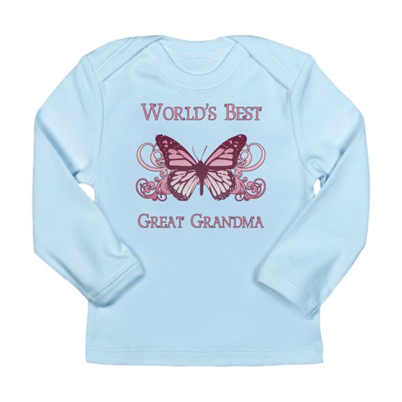 CafePress - World's Best Great Grandma (Butterfly) Long Sleeve - Long Sleeve Infant T-Shirt