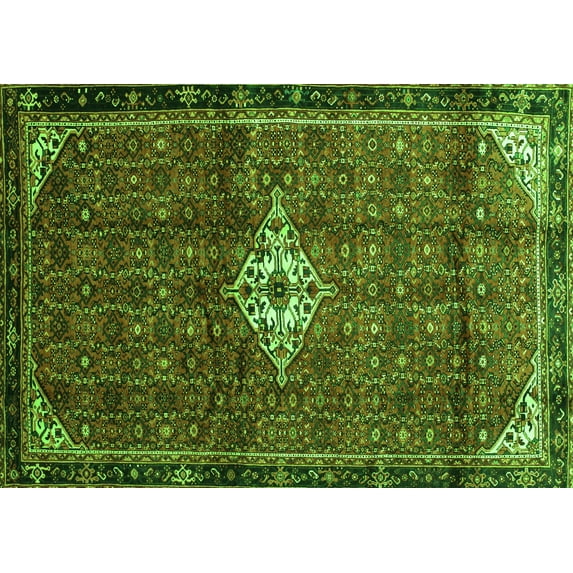 Ahgly Company Indoor Rectangle Persian Green Traditional Area Rugs, 2' x 3'