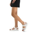 thumbnail image 4 of Pennysue Women's Platform Wedges Sandals White Elastic Ankle Strap Sandals 10M, 4 of 6