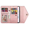 thumbnail image 2 of N.BEKUS Compatible For Samsung Galaxy S24 Skin-touch Wallet Cell Phone Cases with Short + Long Strap PinkGold, 2 of 5