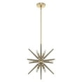 thumbnail image 2 of Hunter - Jupiter Star 12-light Alturas Gold, Medium Size Pendant Light, Dimmable, Mid Century Modern Style, Sputnik Shaped, for Bedrooms, Kitchens, Dining, Living Rooms - 19339, 2 of 7