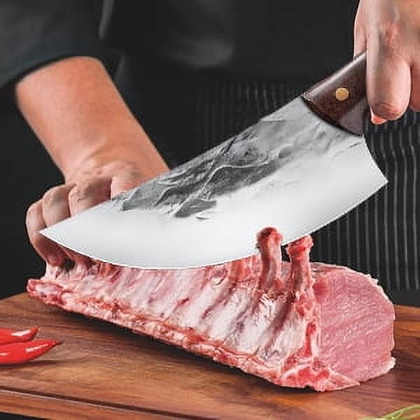 MDHAND 7-Piece Butcher Knife Set with Roll Bag, Chef Knife Set for