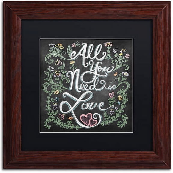 Trademark Fine Art Inspirational Quotes Matted Framed Art ' All You Need is Love ' by Elizabeth Caldwell