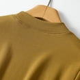 thumbnail image 5 of Fanxing Womens Mock Neck Shirts Short Sleeve T Shirts Elbow Length Sleeve Summer Tops Loose Fit Solid Color Tees Curved Hem Tshirts Yellow,XXXL, 5 of 7