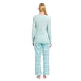 thumbnail image 5 of GLOBAL Women's Flannel Pajama Sets Knit Top Flannel Pants Sleepwear Long-Sleeve Top & Bottom, Size S-3XL, 5 of 5