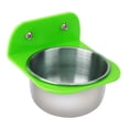 thumbnail image 2 of Comedero portátil de metal para pájaros y mascotas, recipiente para agua y comida (verde), 2 of 9