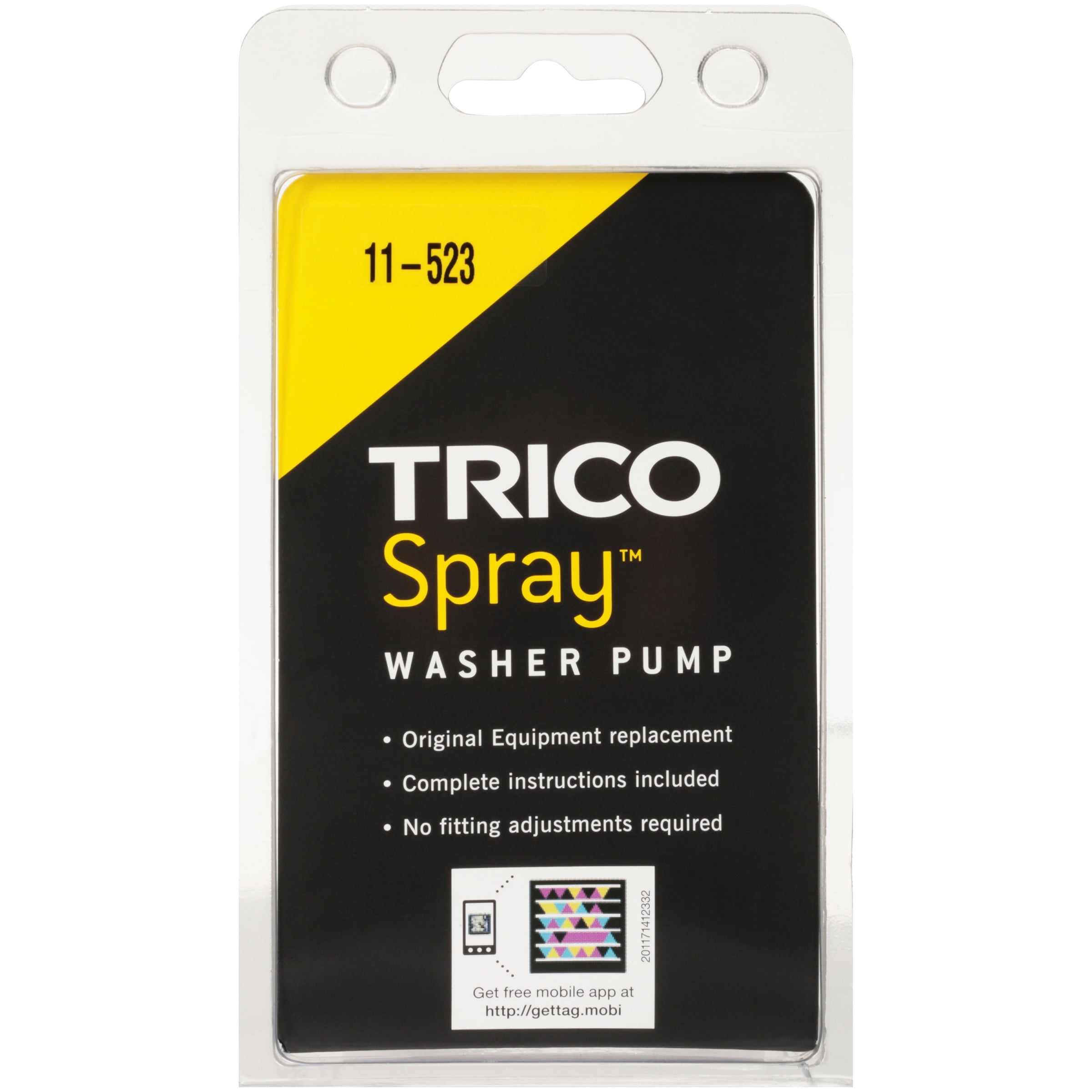 TRICO Spray 11-523 Washer Pump Carded Pack for Select Chrysler, Dodge, Jeep and Plymouth Vehicles
