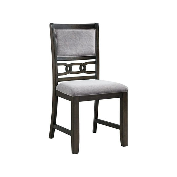 Modern Side Chairs Set of 2 - Dark Walnut Finish, Upholstered Comfort, Stylish Design