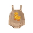 thumbnail image 2 of Aojekbee Baby Boy Girl Corduroy Overalls Casual Duck Embroidery Sleeveless Romper Toddler Summer Jumpsuit, 2 of 10