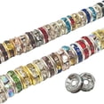 thumbnail image 1 of CHUANK 200 Pièces Cristal Strass Ronde Entretoise Perles 6 mm 8 mm Ronde Entretoise Perles pour Colliers Bracelets Bijoux Fabrication, 1 of 9