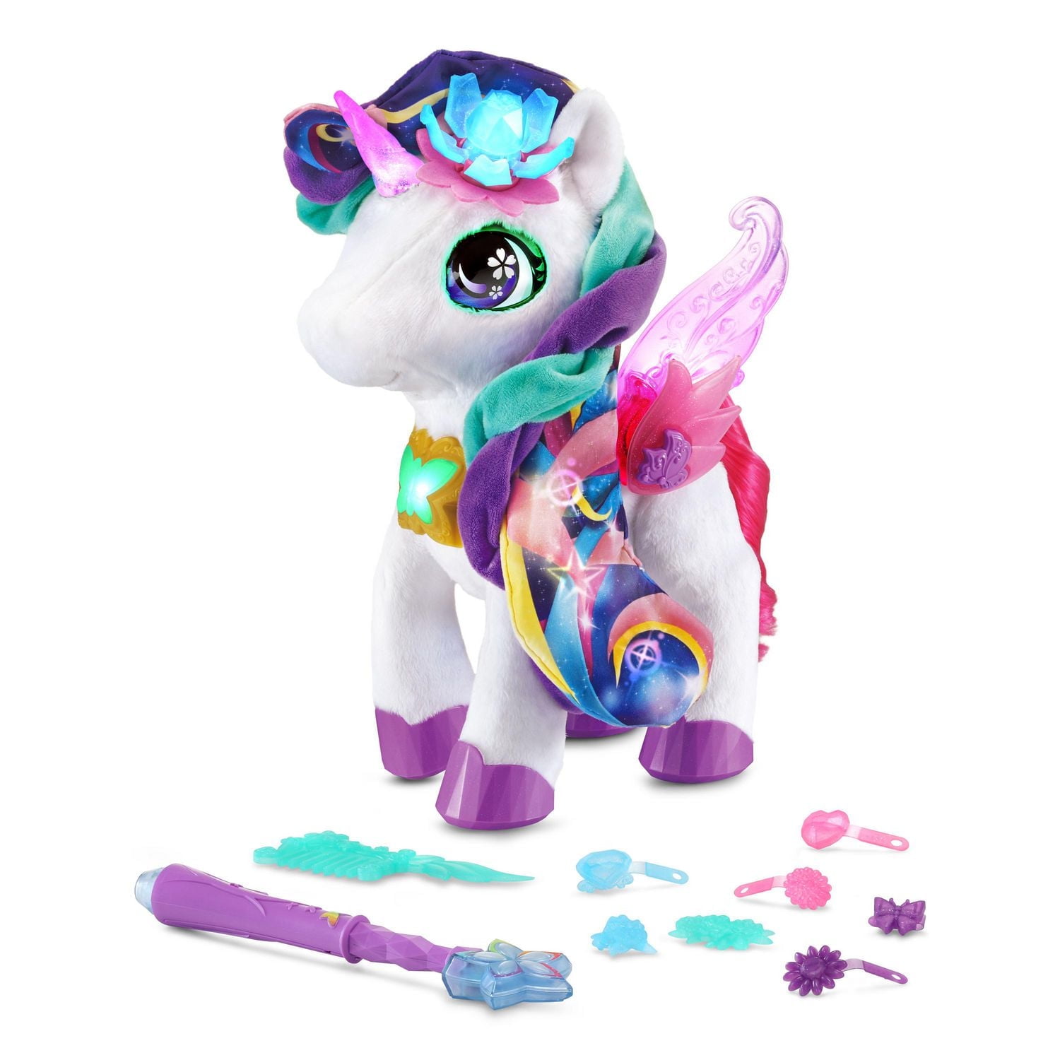 VTech Styla, ma licorne maquillage magique- Jouet interactif, animal de compagnie électronique chantant avec baguette