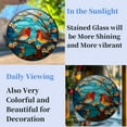 thumbnail image 4 of Robin Birds Stained Glass Suncatcher Handmade Window Hangings Colored Glass Suncatcher Crafts Kits for Indoor Garden Christmas Decoration 16x16cm(12), 4 of 7