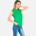 thumbnail image 3 of Women's Sleeveless Knit Sweater Top with Fringe Shoulder Detail - Large, Green, 3 of 7