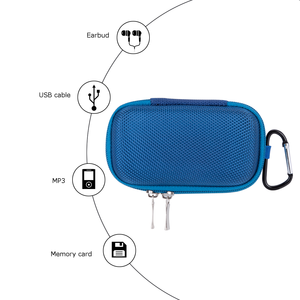 AGPTEK MP3 Player Case,Portable carrying With Metal Clip,For MP3