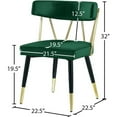 thumbnail image 5 of Meridian Furniture Chaise de Salle à Manger en Velours Vert Rheingold (Ensemble de 2), 5 of 5