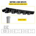 thumbnail image 5 of "5-Pack Trench Drain System, 5.7x3.1-Inch HDPE Channel Drain with Metal Grate, Black Plastic Garage/Driveway Floor Drain, 5x39 Grate, 5 End Caps, for Garden, Yard, Patio", 5 of 11