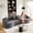 Grey, variant on 4 Seat Curved Modular Boneless Sofa, Compression Sectional Couch with Medium-Firm Feel, Chenille Upholstered Sleeper, Living Room Bedroom Apartment Lounge, White
