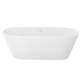 thumbnail image 3 of JERFIT 63 Inch Freestanding Soaking Bathtub, High-Gloss White Acrylic Standalone Tub with Chrome Overflow Drain for Modern Bathroom, 3 of 5