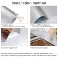 thumbnail image 4 of Bewildely Pegatina impermeable a prueba de aceite para cocina papel de aluminio autoadhesivo papel pintado resistente al calor 0,4x2m Decoración del hogar Plata 0.4 M * 3 M Bewildely HA000044-02, 4 of 6