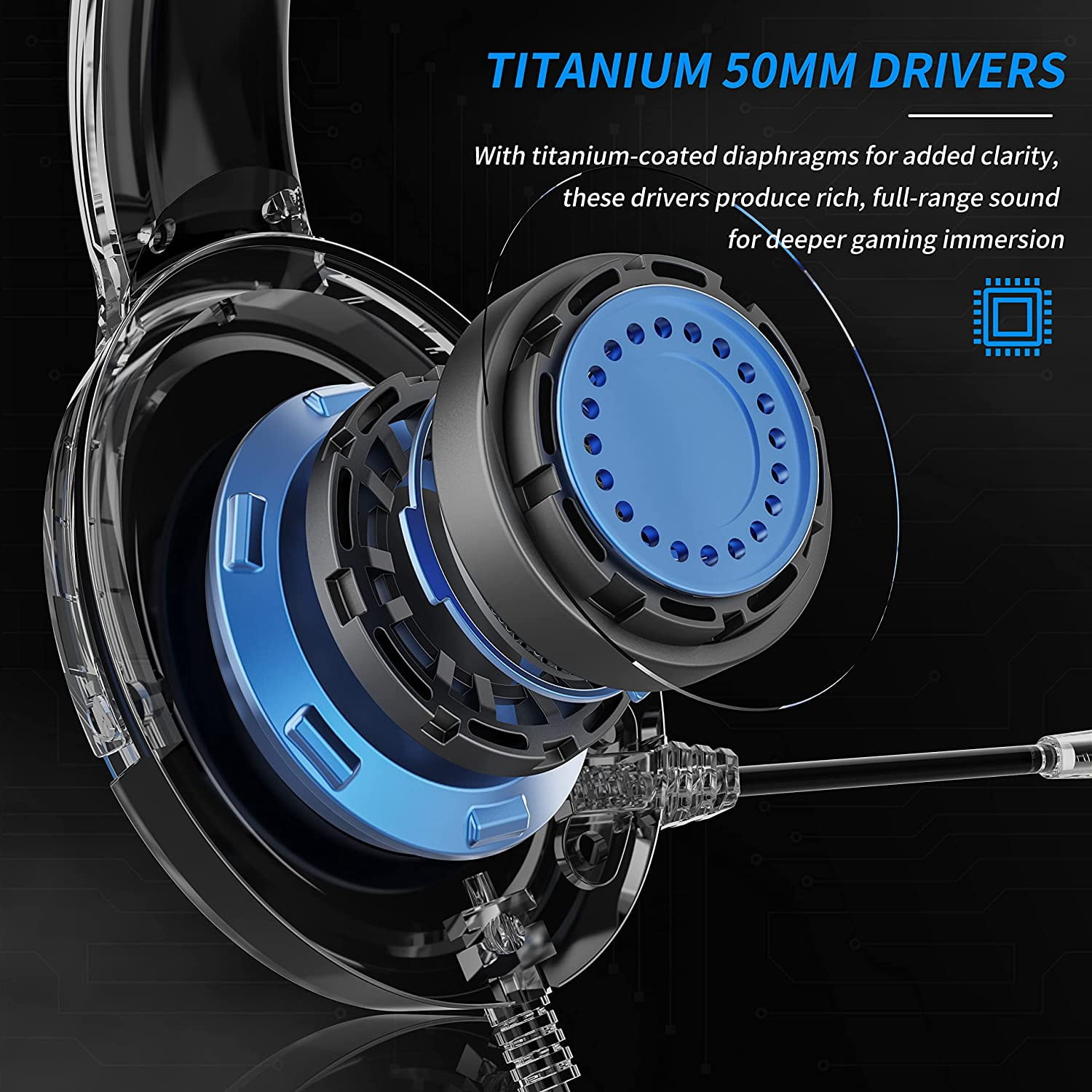 BINNUNE Wired Headset with Mic, 3.5mm Connector for School Kids Adults | Cord PC Video Gaming Headphone with Volume Control for Computer Laptop PS4 Playstation 5 Nintendo Switch, Blue