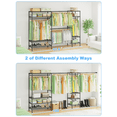 thumbnail image 3 of Ulif E11 Heavy-Duty Garment Rack, Metal Freestanding Clothes Rack and Closet Storage Organizer System with 8 Shelves and 4 Hanger Rods, (73.2-97.6)" W x 14.5" D x 71.2" H, Load 1034 LBS, Black, 3 of 8