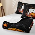 thumbnail image 4 of Erosebridal Kawaii Spooky Animal Quilt King, Happy Halloween King Coverlet Set for Boys Girls, White Orange Red, 3pcs 1 Bedspread and 2 Pillowcases, 4 of 7