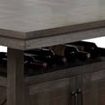 thumbnail image 3 of Wooden Counter Height Table with Cabinet and Butterfly Leaf Gray, 3 of 5
