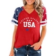 thumbnail image 3 of America 250 Shirts Women's Casual Solid V Neck Short Sleeve Tee Everyday Womens T Shirt Red XL, 3 of 5