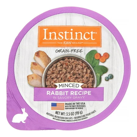 UPC: 0769949710318 | (Case of 12) Instinct Grain-Free Minced Recipe with Real Rabbit Natural Wet Cat Food by Nature s Variety  3.5 oz. Cups
