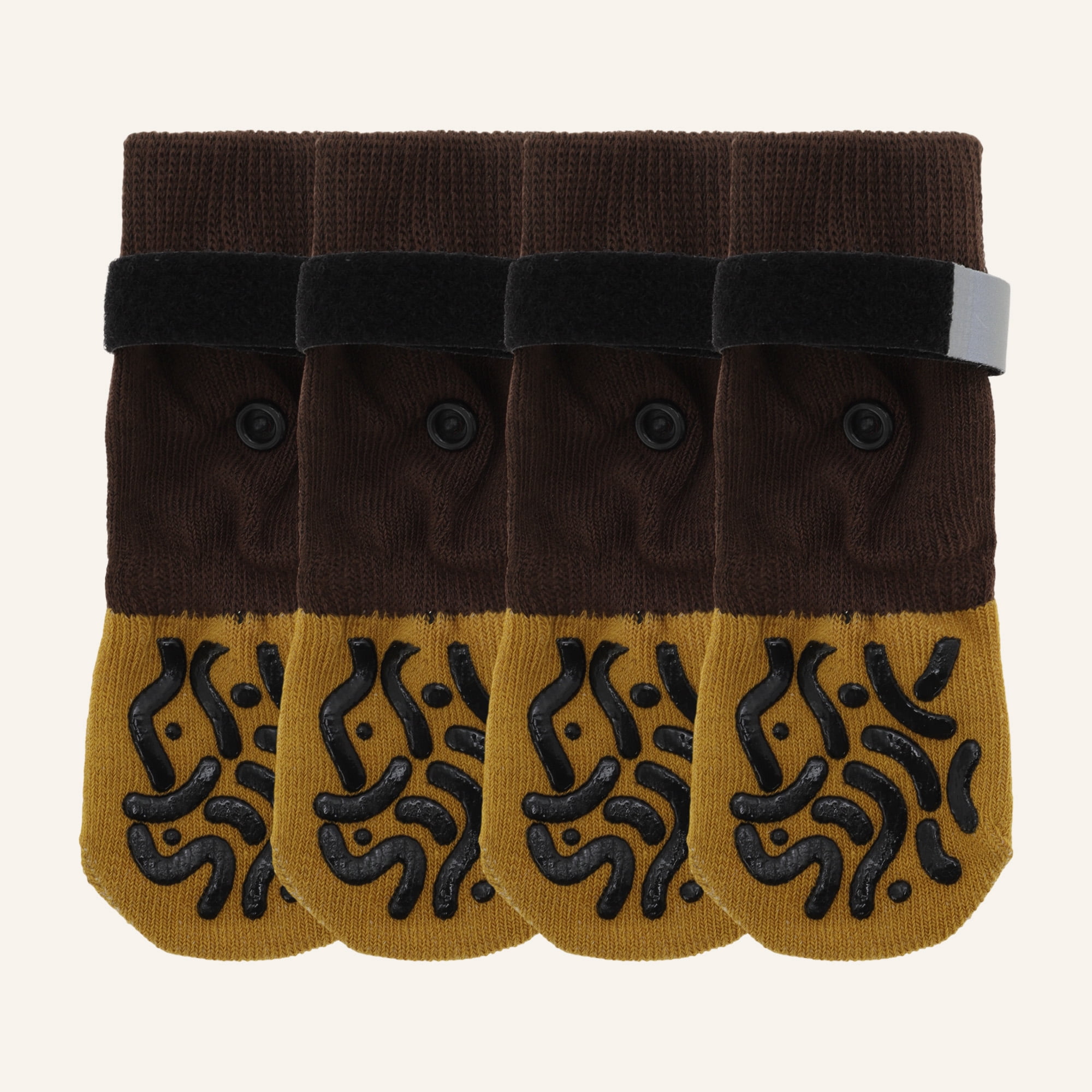 Unique Bargains 4 Pcs Non-Slip Useful Dog Socks with Reflective Tapes Gray S