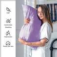 thumbnail image 2 of SUSIELADY Satin Pillowcases Queen Size Set of 2 Cooling Silk-Like Soft Pillow Covers with Hidden Zipper Envelope Closure for Men & Women, 20" x 30", Lilac, 2 of 7