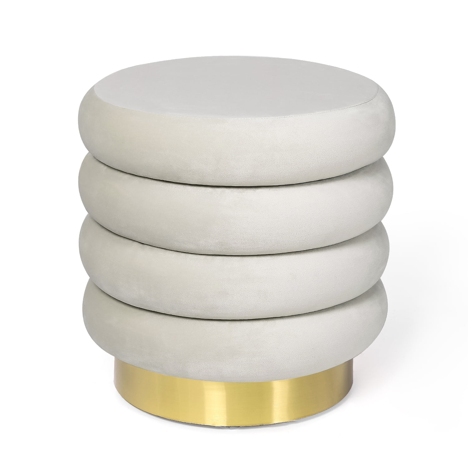 Homebeez Round Footstool Storage Ottoman,Vanity Stool Foot Rest