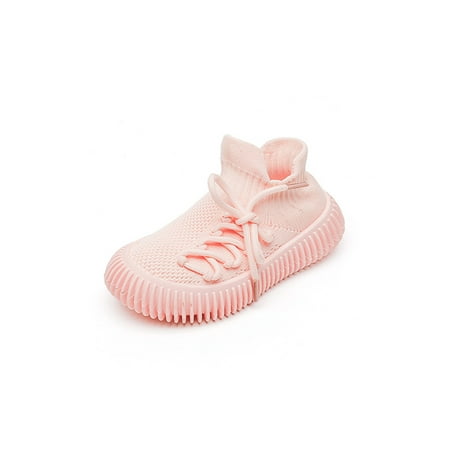 

Fangasis Girls Boys Sock Sneakers Comfort Flats Lace Up Running Shoes Womens Mens Walking Shoe School Fashion Slip On Pink 11C