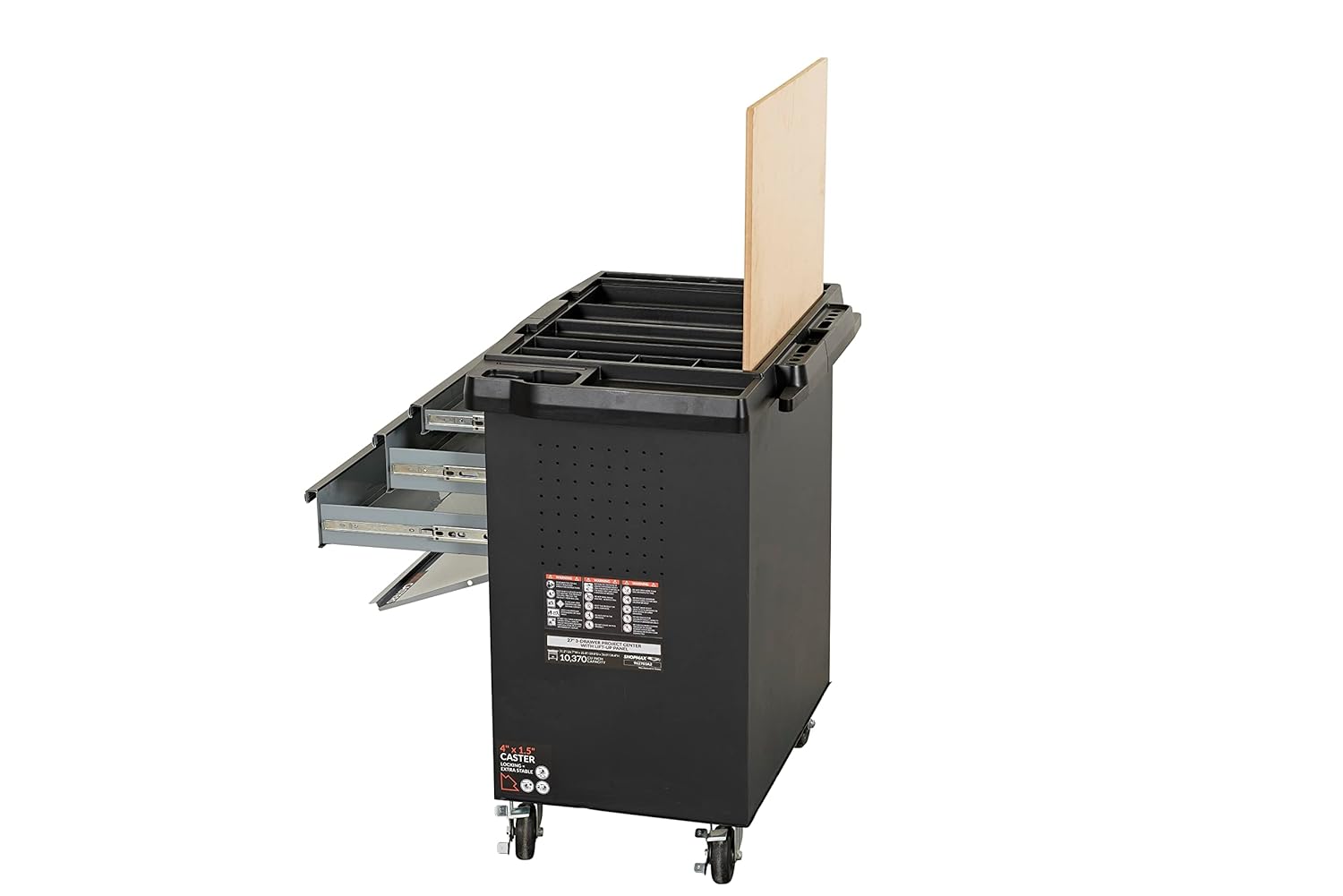 27 in 3-Drawer 1 Lift-up Panel Door Mobile Workstation