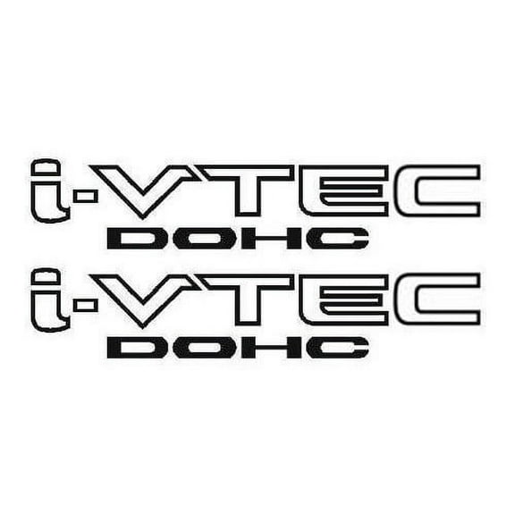 2x Black i-VTEC DOHC Vinyl Decal Stickers Emblem Honda Acura ivtec