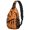 Basketball and Silhouette Orange, variant on Basketball and Jersey Gray Pattern Sling Backpack, Unisex Daily Travel Sling Pack with Side Mesh Pockets, Breathable Padded Back Gift Ideas for Hiking Cycling Walking