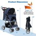 thumbnail image 6 of Infans Folding Pet Stroller 4-Wheel Pet Travel Carrier w/Storage Basket Navy, 6 of 7