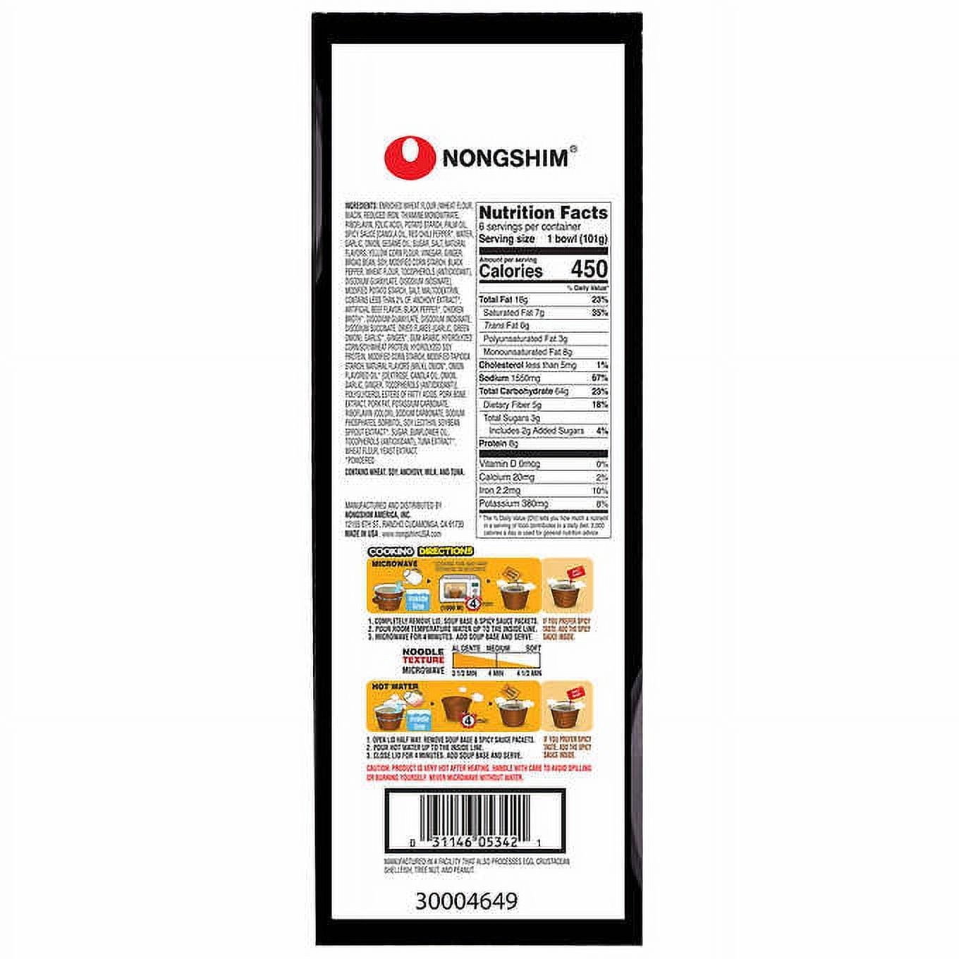 Nongshim Tonkotsu Ramen Bowl, 3.56 oz, 6-count