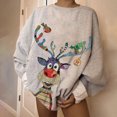 thumbnail image 2 of Blusa de manga larga con estampado de cuello redondo informal para mujer de Navidad Pompotops gfhjh8273, 2 of 5