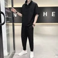 thumbnail image 3 of Camiseta Hombre Chándal Liso Pantalones Deportivos Conjuntos Ropa Deportiva Top Sin Logotipo Ropa De Hombre Trajes Deportivos Básicos 5xl 2024 Tendencia Cool, 3 of 4