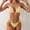 03 Yellow, variant on Women's Solid Color Tie Front Two Piece Bikini Swimsuit Set Triangle Top With Bottoms For Beach Pool And Hot Spring Bathing