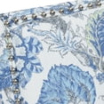 thumbnail image 4 of Floral Upholstered Accent Chair with Nailhead Trim, Farmhouse Armchair with 9 Inch Solid Wood Legs, Traditional Seating for Living Room, Blue and White, 4 of 5