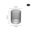 thumbnail image 2 of Vaso de vidrio transparente con rayas verticales, 260 ml, sin tallo, de borosilicato, ideal for agua, bebidas y zumos., 2 of 7