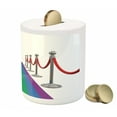 thumbnail image 3 of Pride Piggy Bank, Colorful Carpet and Stanchions Ceremony Community Gay Parade Important Event Image, Ceramic Coin Bank Money Box for Cash Saving, 3.6" X 3.2", Multicolor, by Ambesonne, 3 of 4