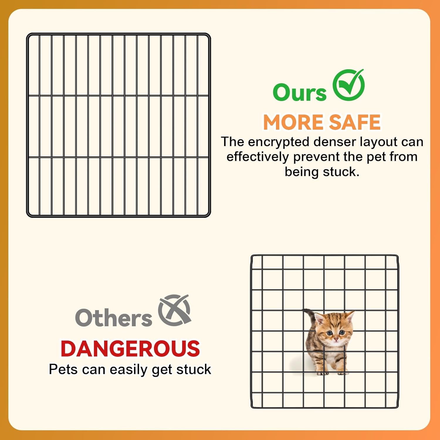 Cat Cage 4-Tier DIY Cat Enclosures Catio Cat Playpen Indoor Outdoor with Hammock Detachable Metal Wire Kennel Cats Crate 2x2x4 Exercise Place for 1-3 Cats/Kitten