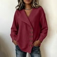 thumbnail image 6 of NominalSnug Button down Shirts for Women Long Sleeve Shirts Collared Dressy Casual Blouses Loose Fit Fall Tops, 6 of 8