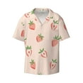 thumbnail image 3 of Cauagu Strawberries Men's Short Sleeve Button Down Hawaiian Shirt for Men Bowling Shirts Casual Summer Beach Shirt,4X-Large, 3 of 6