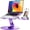 Purple, variant on Adjustable Aluminum Laptop Stand with Phone Holder, Ergonomic Desktop Riser and Lectern Stand Compatible with MacBook and All Notebooks up to 17.3 Inches, Silver