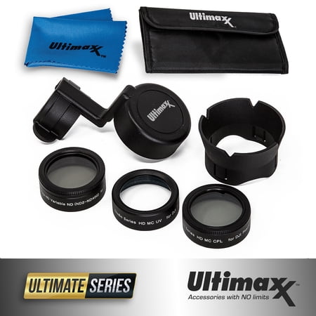 Ultimaxx DJI Phantom 4 Filter Kit UV CPL ND2-ND400 with Lens Hood and Lens Cap